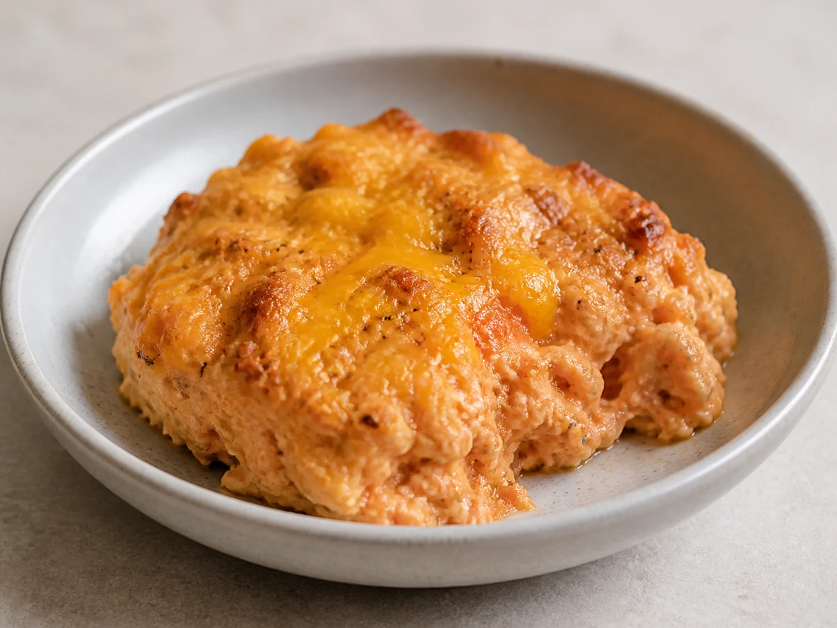 Baked Cheese and Tomato Bread Pudding. Torn white bread soaked in a cheese and tomato custard and baked until it just sets, closer to a savoury pudding than to anything with a crust on it.