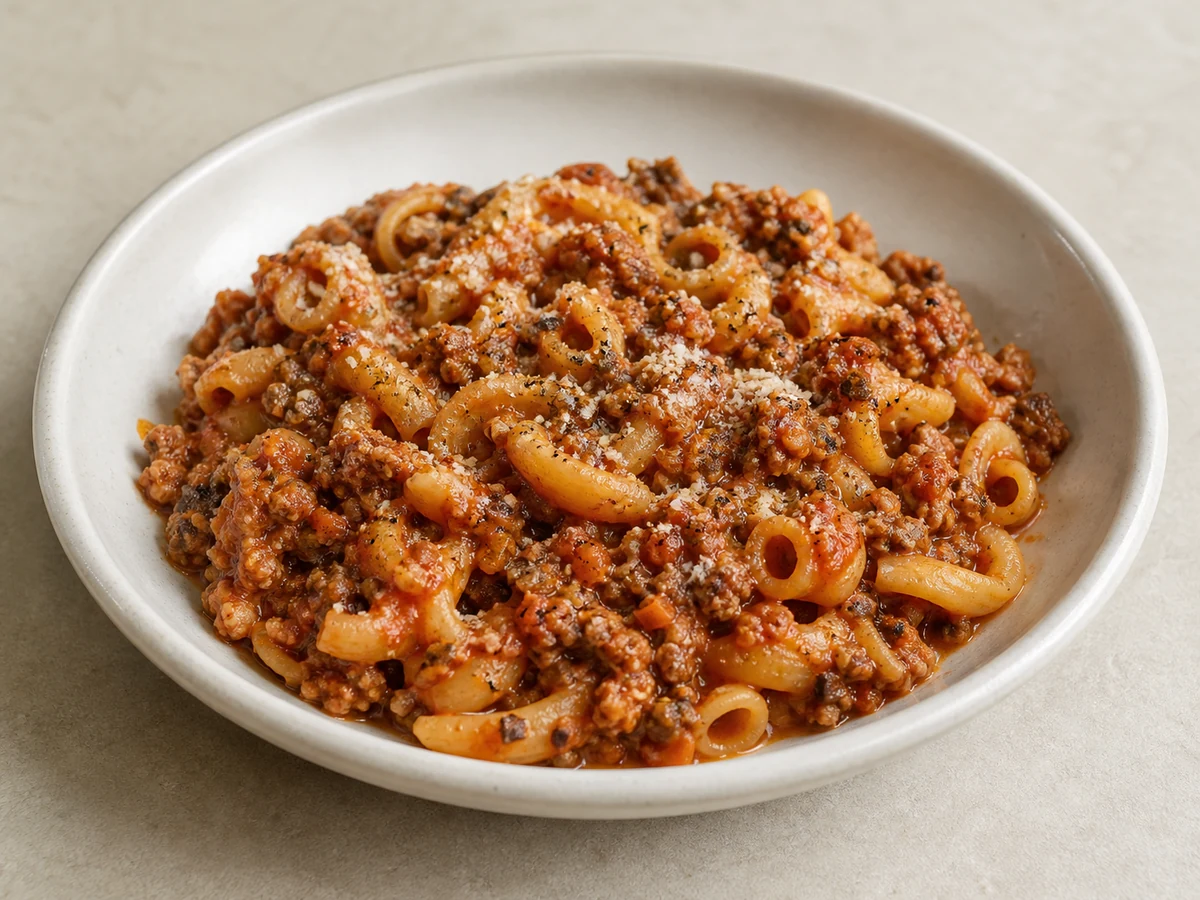 Turkey, Mushroom & Tomato Ragu with Pasta. A slow-simmered ragu of turkey mince, mushrooms and soffritto vegetables tossed through pasta with parmesan.